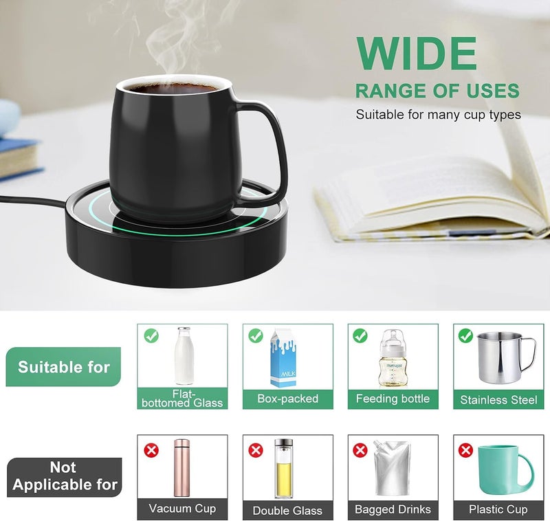 Dimux Coffee Mug Warmer with Automatic Gravity Switch,Electric Beverage Warmers for Office Home Desk Use, Smart Cup Warmer Thermostat Coaster Apply to Hot Coffee,Tea Espresso Milk Candle Wax On/Off - Image 4